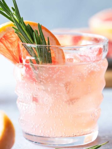 Skinny Paloma {title:2:1} with grapefruit slice and rosemary sprig